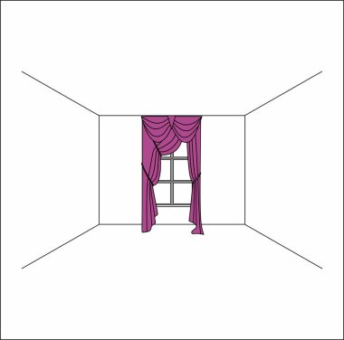 perdeler pencere iç. Lüks ipek kadife perdeler ve draperies. 