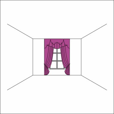 perdeler pencere iç. Lüks ipek kadife perdeler ve draperies. 