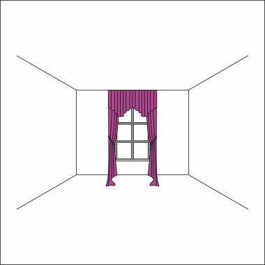 perdeler pencere iç. Lüks ipek kadife perdeler ve draperies. 