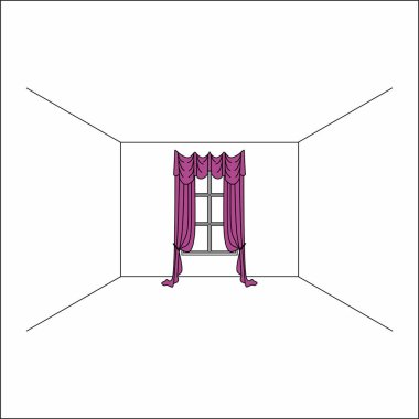 perdeler pencere iç. Lüks ipek kadife perdeler ve draperies. 