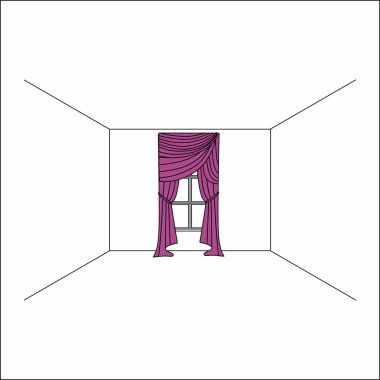 perdeler pencere iç. Lüks ipek kadife perdeler ve draperies. 