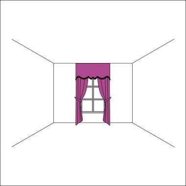 perdeler pencere iç. Lüks ipek kadife perdeler ve draperies. 