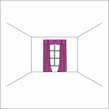 perdeler pencere iç. Lüks ipek kadife perdeler ve draperies. 