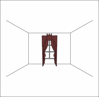 perdeler pencere iç. Lüks ipek kadife perdeler ve draperies. 