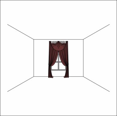 perdeler pencere iç. Lüks ipek kadife perdeler ve draperies. 