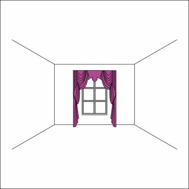 perdeler pencere iç. Lüks ipek kadife perdeler ve draperies. 