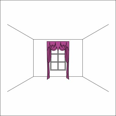 perdeler pencere iç. Lüks ipek kadife perdeler ve draperies. 