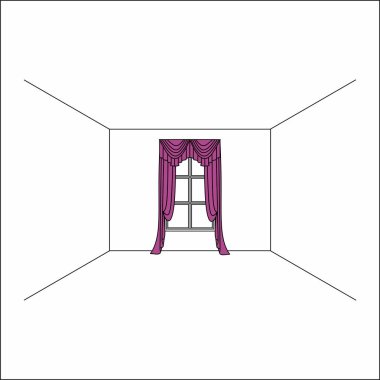 perdeler pencere iç. Lüks ipek kadife perdeler ve draperies. 