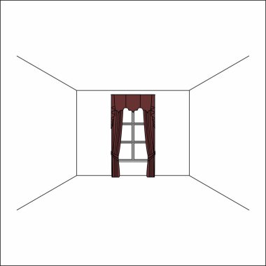 perdeler pencere iç. Lüks ipek kadife perdeler ve draperies. 