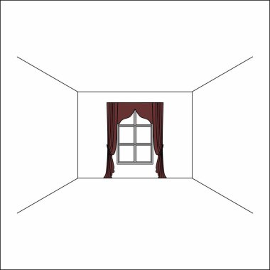 perdeler pencere iç. Lüks ipek kadife perdeler ve draperies. 