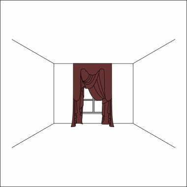 perdeler pencere iç. Lüks ipek kadife perdeler ve draperies. 