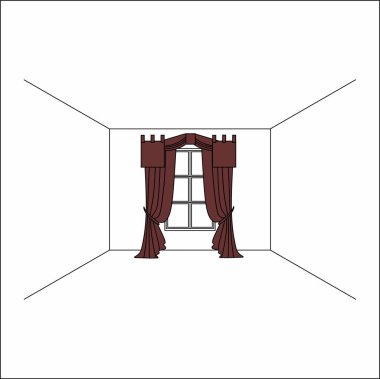 perdeler pencere iç. Lüks ipek kadife perdeler ve draperies. 