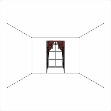 perdeler pencere iç. Lüks ipek kadife perdeler ve draperies. 