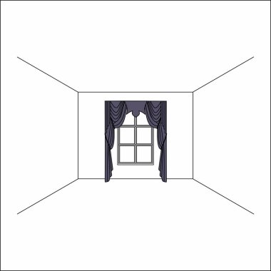 perdeler pencere iç. Lüks ipek kadife perdeler ve draperies. 