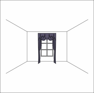 perdeler pencere iç. Lüks ipek kadife perdeler ve draperies. 