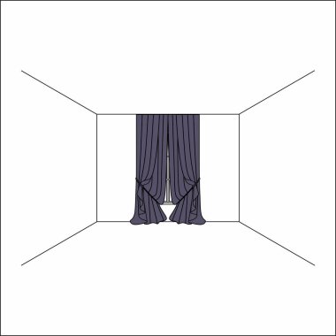 perdeler pencere iç. Lüks ipek kadife perdeler ve draperies. 