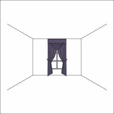 perdeler pencere iç. Lüks ipek kadife perdeler ve draperies. 