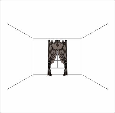 perdeler pencere iç. Lüks ipek kadife perdeler ve draperies. 