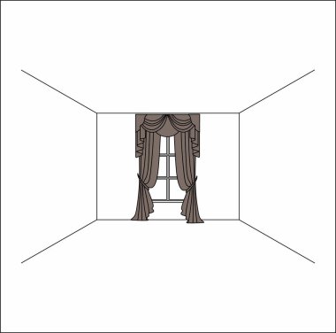 perdeler pencere iç. Lüks ipek kadife perdeler ve draperies. 