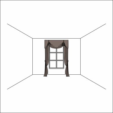 perdeler pencere iç. Lüks ipek kadife perdeler ve draperies. 