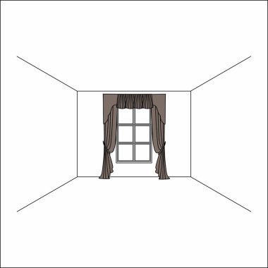 perdeler pencere iç. Lüks ipek kadife perdeler ve draperies. 