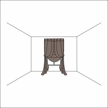 perdeler pencere iç. Lüks ipek kadife perdeler ve draperies. 