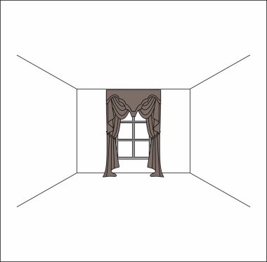 perdeler pencere iç. Lüks ipek kadife perdeler ve draperies. 