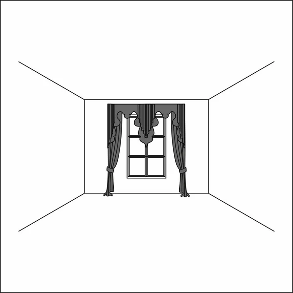 Lambrequin.classic cortinas. cortinas — Vetor de Stock