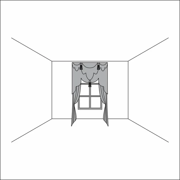 Lambrequin.classic Vorhänge. Vorhänge — Stockvektor
