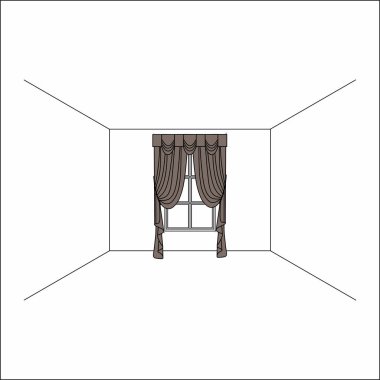 perdeler pencere iç. Lüks ipek kadife perdeler ve draperies. 