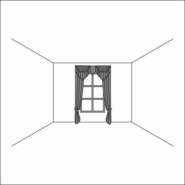 Lambrequin.classic cortinas. cortinas —  Vetores de Stock