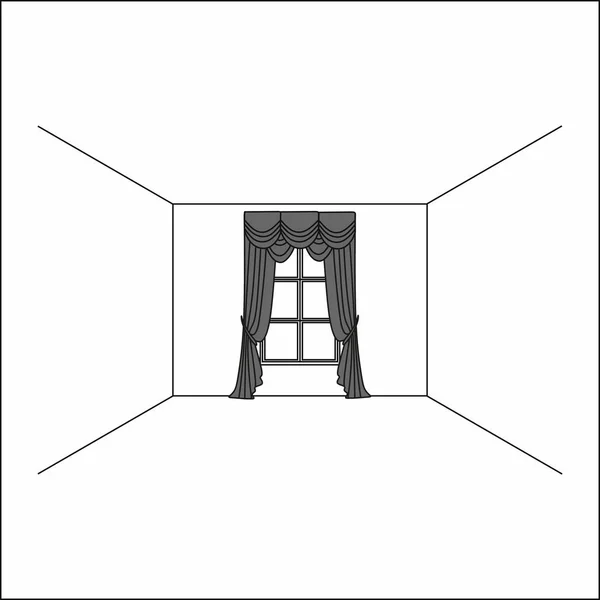 Lambrequin. Классические шторы. шторы — стоковый вектор