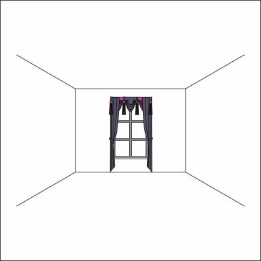 perdeler pencere iç. Lüks ipek kadife perdeler ve draperies. 