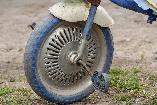 Ruota Pedali Una Bicicletta Bambini Primo Piano — Foto Stock