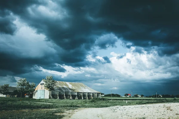 Gloomy Thunderous Rural Landscape Moody Effect — Stock Photo, Image