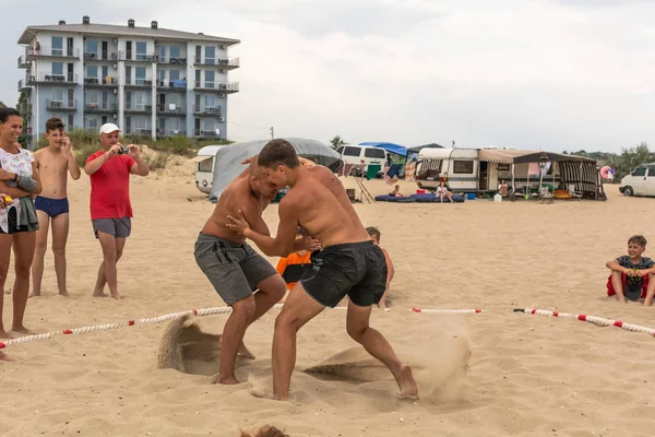 Zatoka Odessa Ucrânia Julho 2019 Combate Corpo Corpo Praia Pôr — Fotografia de Stock