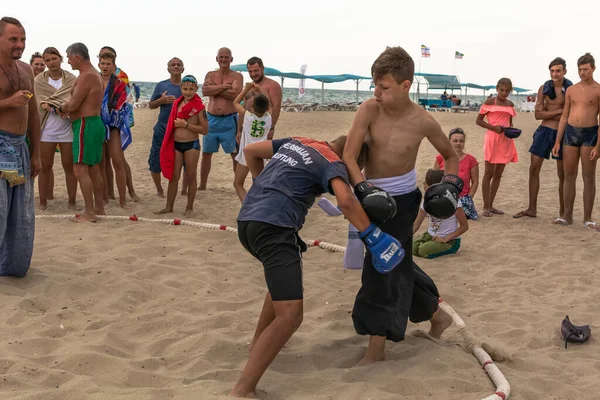 Zatoka Odessa Ucrânia Julho 2019 Cossacos Lutam Lado Lado Trajes — Fotografia de Stock