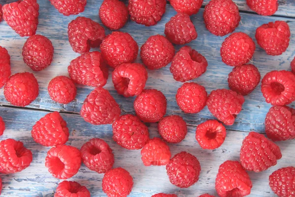 Raspberries Wooden Background — Stock Photo, Image