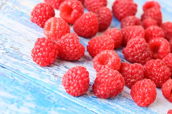 Raspberries Wooden Background — Stock Photo, Image