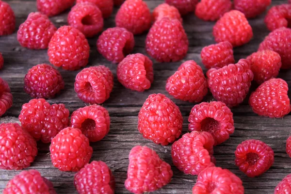 Raspberries Wooden Background — Stock Photo, Image