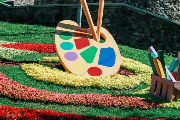 Tentoonstelling Van Bloemen Natuurlijke Achtergrond — Stockfoto