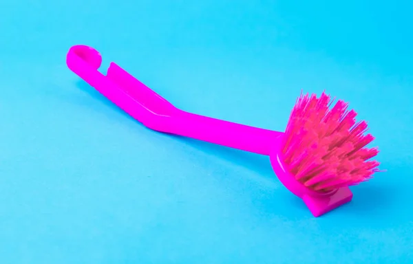 Cleaning Brush Blue Background — Stock Photo, Image