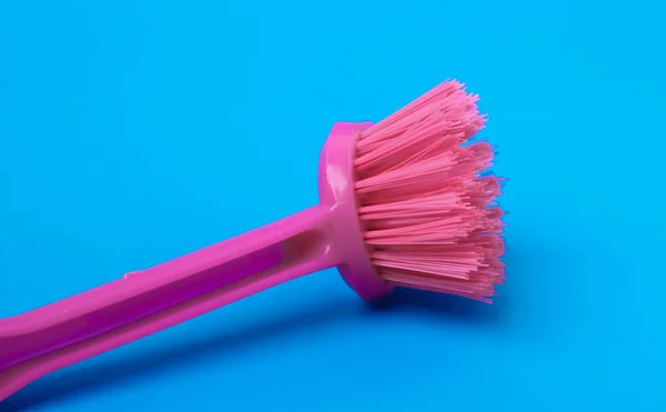 Cleaning Brush Blue Background — Stock Photo, Image