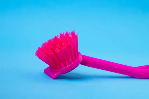 Cleaning Brush Blue Background — Stock Photo, Image