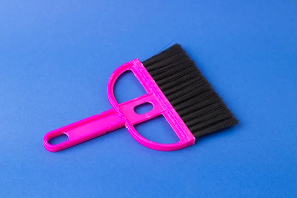 Cleaning Brush Scoop Blue Background — Stock Photo, Image