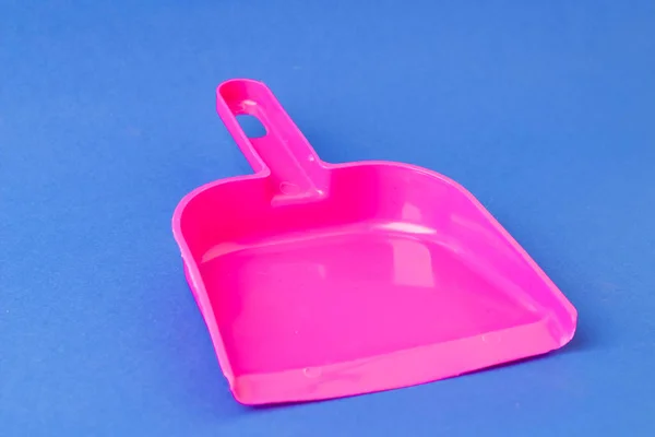 Cleaning Brush Scoop Blue Background — Stock Photo, Image