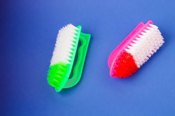 Cleaning Brush Blue Background — Stock Photo, Image