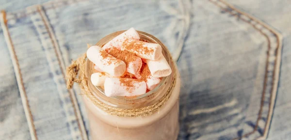 Cacau Com Marshmallows Biscoitos — Fotografia de Stock