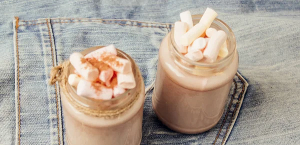 Cacao Con Malvaviscos Galletas —  Fotos de Stock