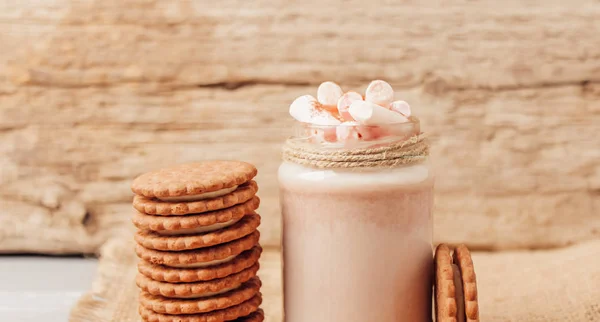 Cacau Com Marshmallows Biscoitos — Fotografia de Stock